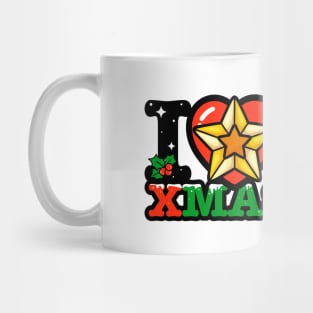 I heart christmas star xmas Mug